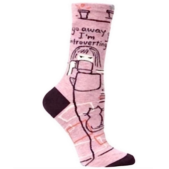 NEW Funny Novelty Socks | go away I'm introverting - Picture 1 of 5